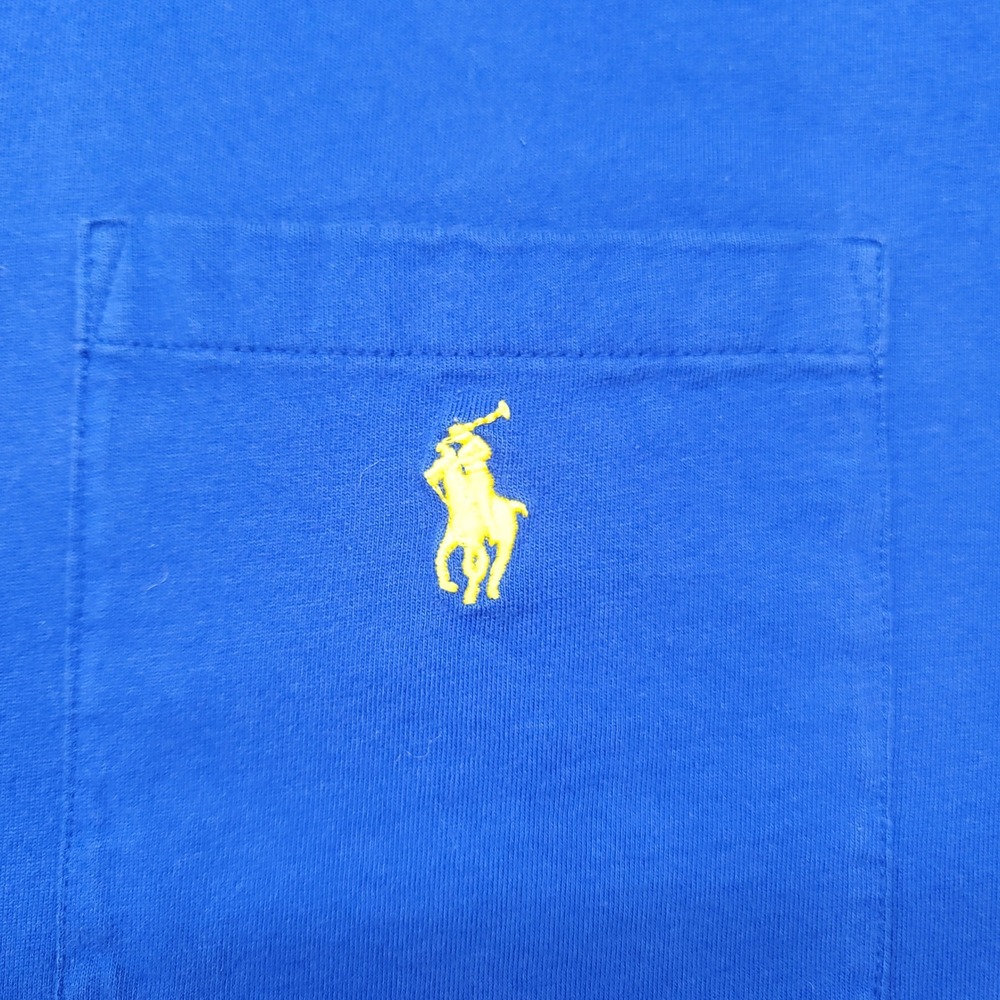 Polo Ralph Lauren Mens 3XB Blue Pocket T-Shirt Yellow Pony Logo Cotton Tee